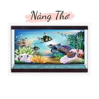 DECAL TRANH 3D DÁN HỒ CÁ_DECAL NÀNG THƠ