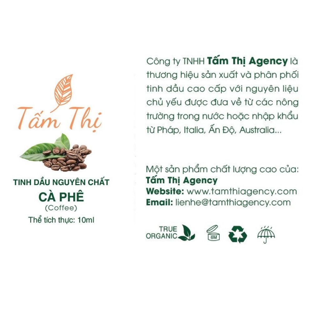 Tinh Dầu Cà Phê Tấm Thị Tinh Dầu Thiên Nhiên Nguyên Chất 100% Lọ 10ml Giúp Phòng Thơm Mát Đuổi Muỗi Và Côn Trùng