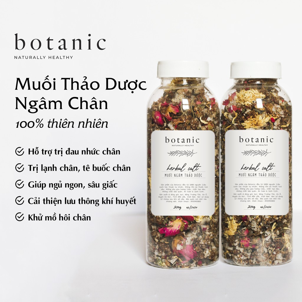 Muối Ngâm Chân Thảo Dược Botanic trị đau nhức, phù chân, giúp ngủ ngon