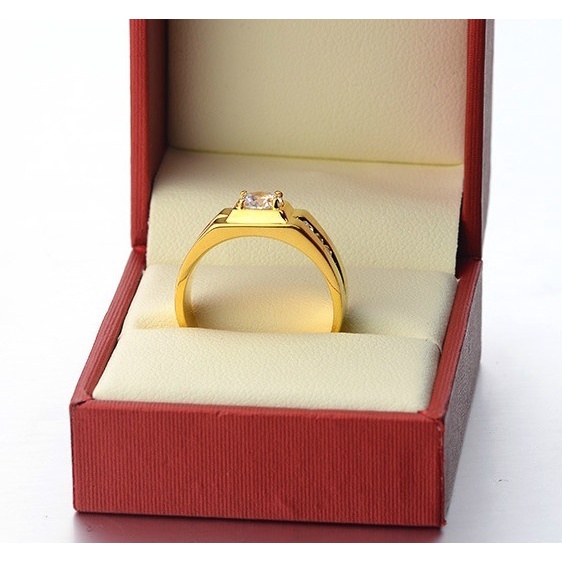 Nhẫn Đeo Tay Mạ Vàng Trắng 18K Đính Đá sapphire Cao Cấp Thời Trang Cho Nam 6-13