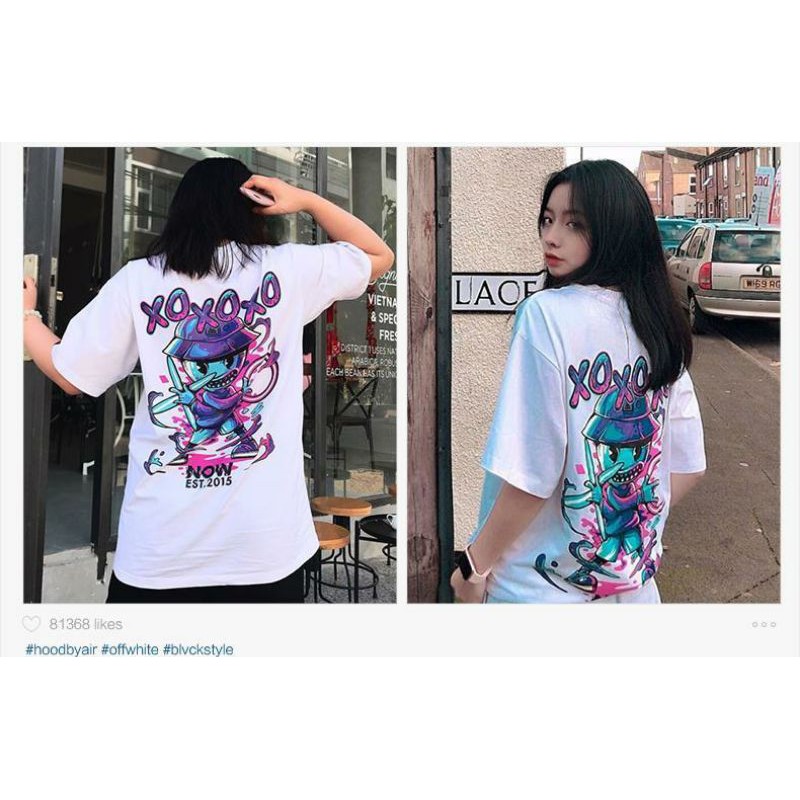 100% cotton áo thun nam nữ tay lỡ form rộng unisex XOXOXO