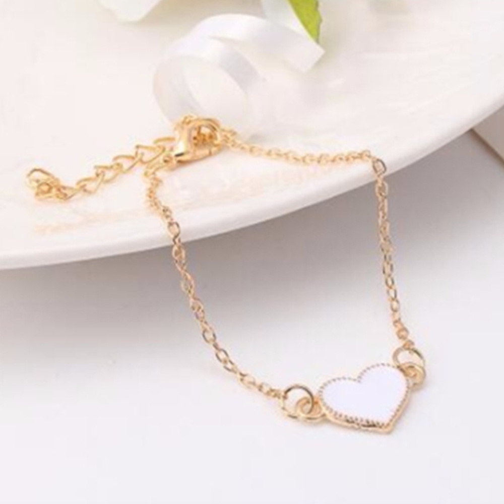 Vòng Tay Mạ Vàng Mặt Hình Trái Tim Thời Trang Thanh Lịch Cho Nữ