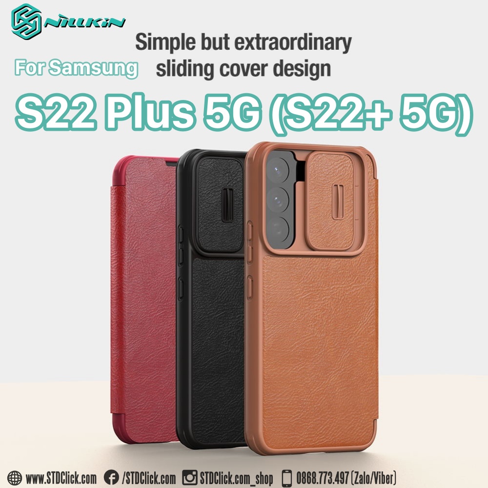 BAO DA SAMSUNG GALAXY S22 PLUS 5G NILLKIN QIN PRO BẢO VỆ CAMERA CHÍNH HÃNG
