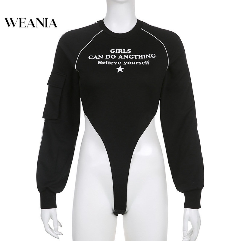 Bodysuit WEANIA tay dài có túi in họa tiết