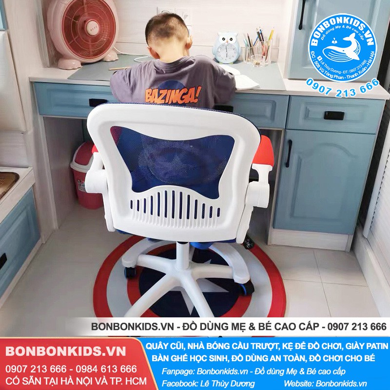Ghế Học Sinh, Ghế Xoay Captian Ghế siêu nhân Cao Cấp (Hàng loại 1 có điều chỉnh độ nghiêng, Tặng thảm lót) | BigBuy360 - bigbuy360.vn