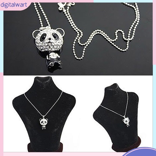 Dây chuyền dài phối mặt hình gấu trúc đính đá xinh xắn