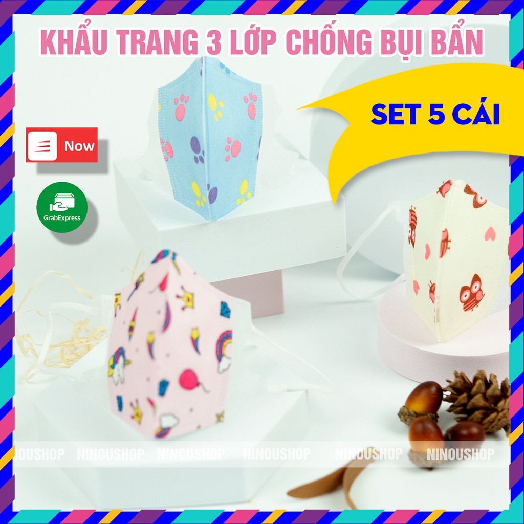 [HÀNG LOẠI 1] Set 10 khẩu trang 3 lớp bảo vệ cho bé khỏi khói bụi, Sản phẩm đẹp và chất lượng các Mom yên tâm