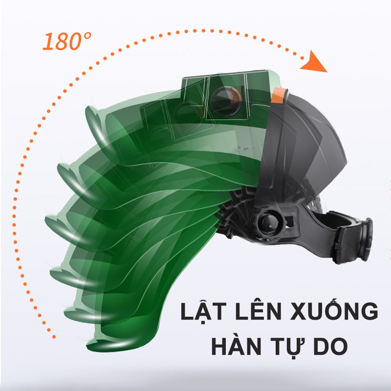 Mặt nạ hàn điện tử kính xanh đen  độ cảm biến cao, mo hàn điện tử chất lượng tốt có kèm đèn led hoặc không đèn