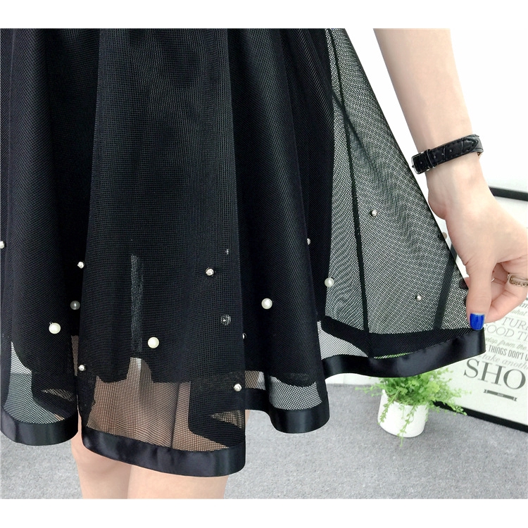 Chân váy xòe lưng thun phong cách Hàn Quốc thanh lịch dành cho nữ