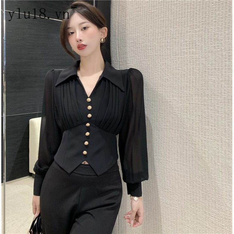 Áo Sơ Mi Trắng Tay Dài Phong Cách Pháp Thời Trang Mùa Xuân Mới 2022