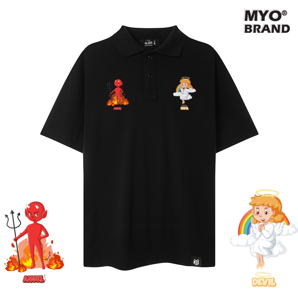 Ao Polo Nam Vai Cá Sấu Cotton Cao Cấp MYO Devil and Angel Q007