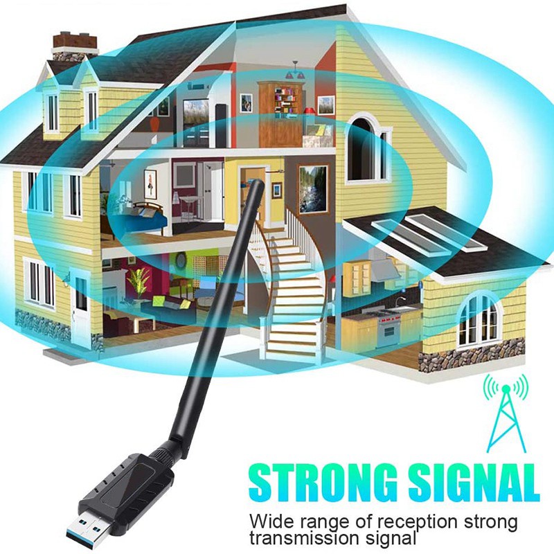 Bộ Chuyển Đổi Ăng Ten Wifi Băng Tần Kép 1200mbps 5dbi | BigBuy360 - bigbuy360.vn