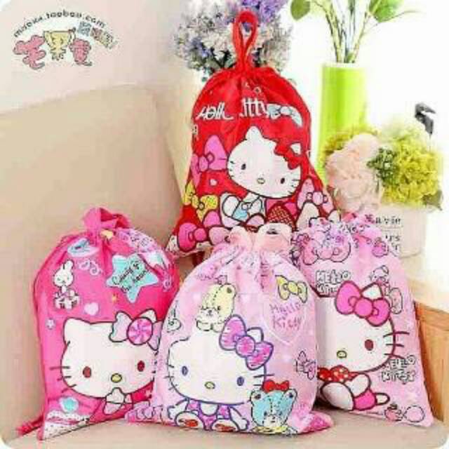 Hellokitty Túi Dây Rút Hình Hello Kitty Xinh Xắn