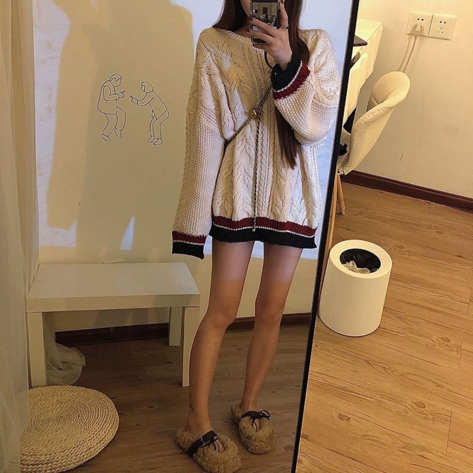 Jiashucheng Áo Sweater Chui Đầu Thoải Mái Dễ Phối Đồ Phong Cách Preppy