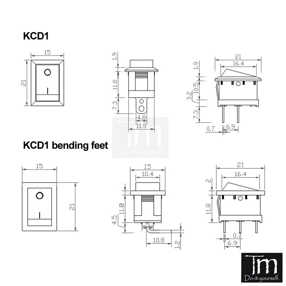 Công Tắc KCD1-11-2P 21x15mm