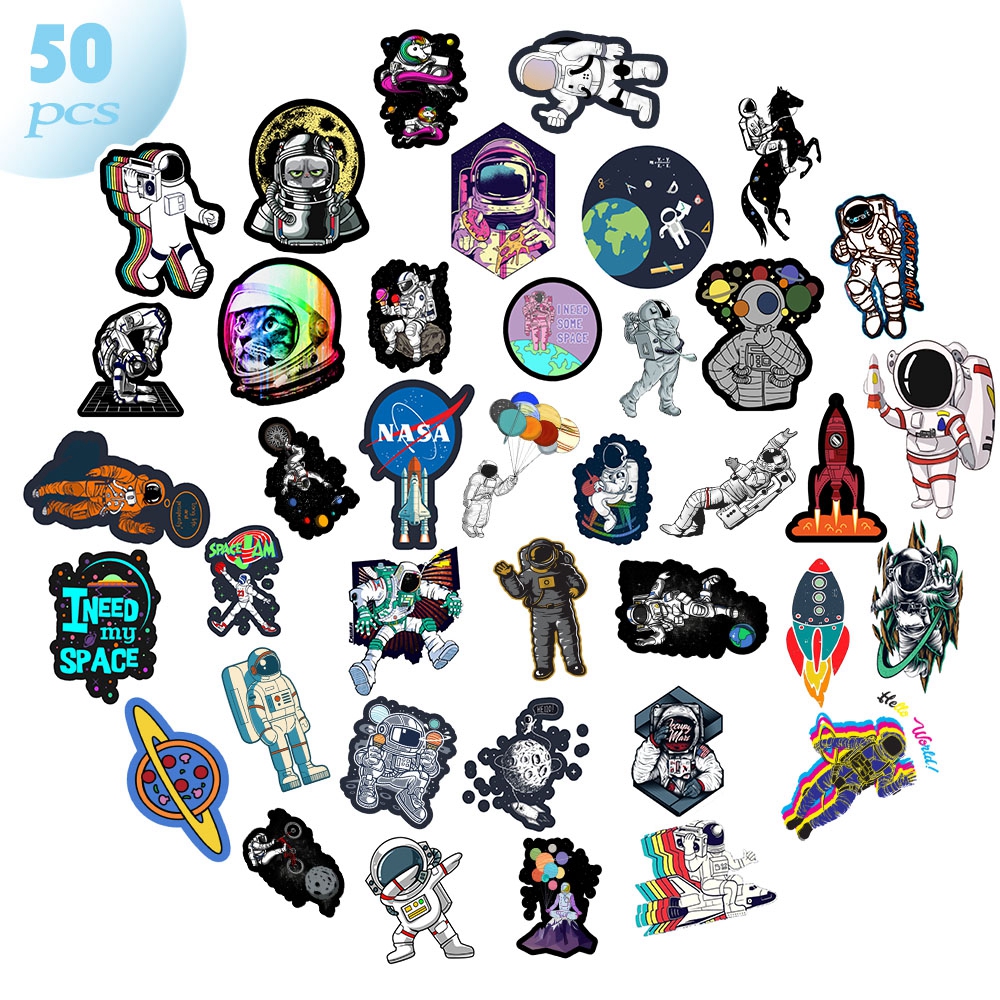 Bộ 50 miếng dán trang trí in họa tiết người ngoài hành tinh độc đáo | BigBuy360 - bigbuy360.vn