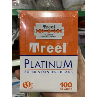 Nguyên Hộp 100 Lưỡi Dao Lam TREET Cam Platinum nhập khẩu Pakistan (1 hộp 100 lưỡi/1 hộp nhỏ 10 lưỡi)