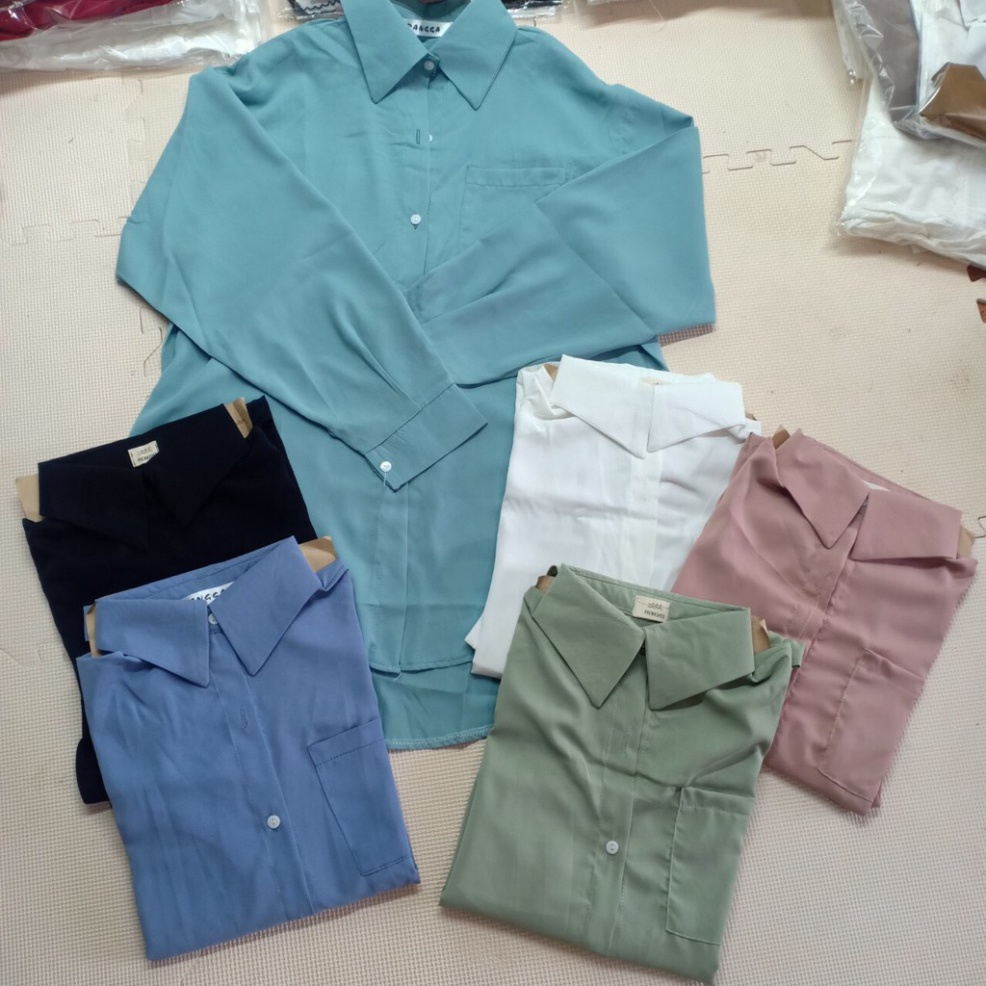 {xuu_design} Áo sơ mi cổ polo dài tay dáng rộng thời trang Hàn Quốc loại 1 loại 1 A,033 | BigBuy360 - bigbuy360.vn