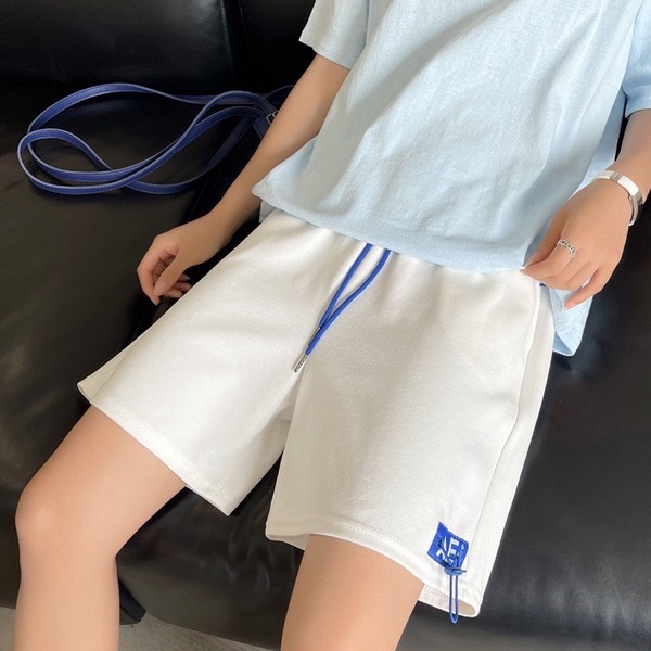 Quần Đùi Logo AE Form Rộng Unisex Nam Nữ Chất Cotton Dày Dặn Phong Cách Ullzang