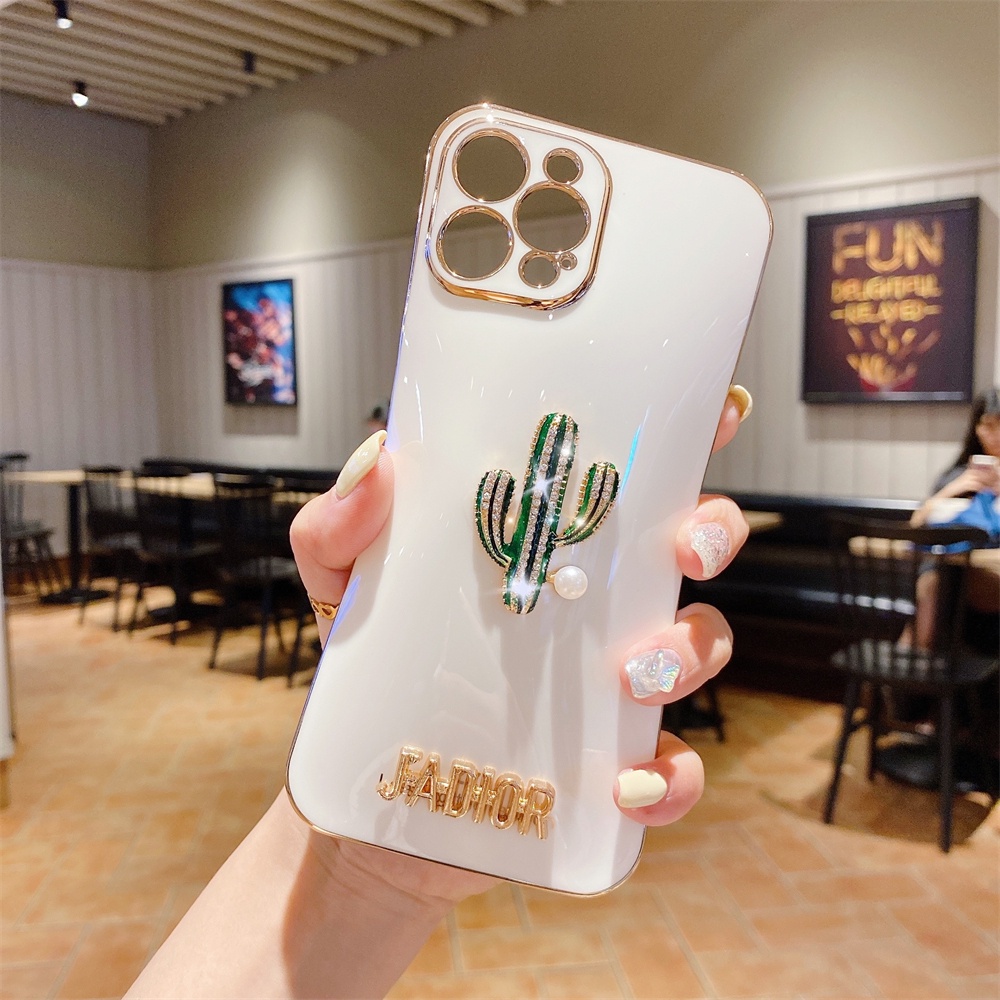 Ốp điện thoại in chữ và xương rồng thích hợp cho iphone 13 12 11 pro max xs max xr x 8 7 plus
