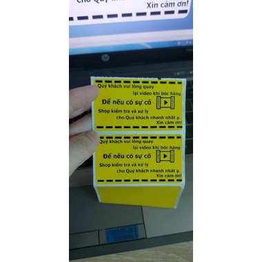 Combo 100 tem dán quay video kích thước 7x4cm phù hợp gói hàng nhỏ