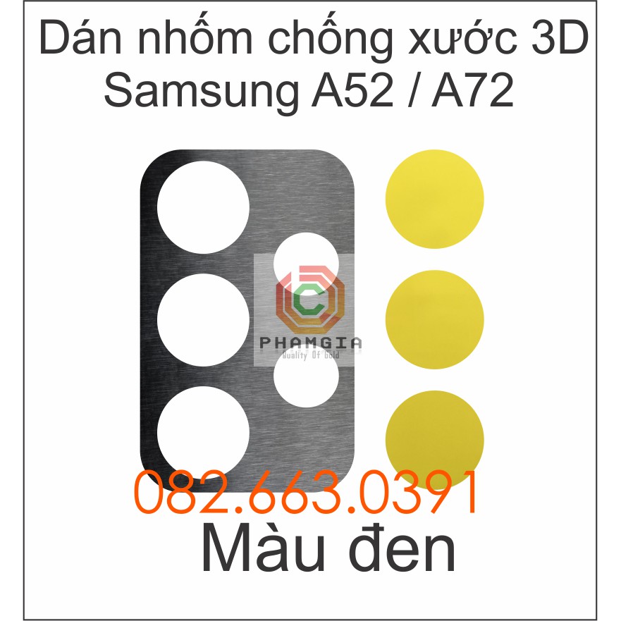 Dán decal nhôm chống xước camera Samsung A51 A52 (4G / 5G) / A52S / A72 (4G / 5G)