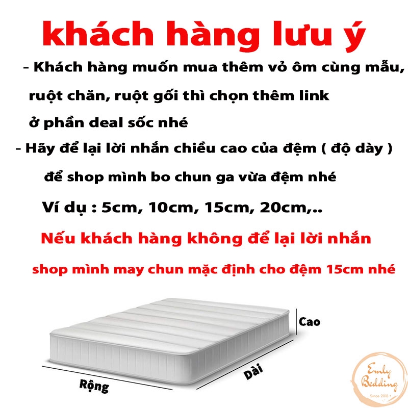 Bộ Chăn Ga Gối Cotton 3D Emly Bedding Các Mẫu Mới.