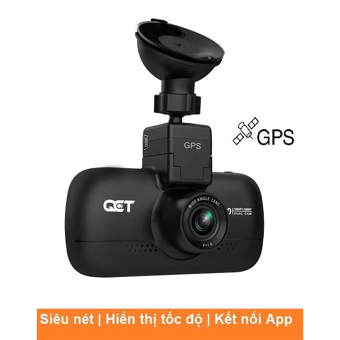 Camera hành trình ô tô trước và sau QCT có hiển thị tốc độ, kèm GPS, Bản Quốc Tế