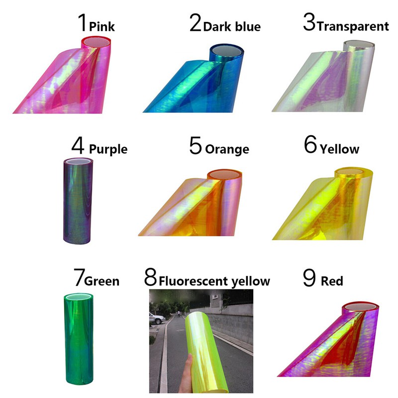 Miếng dán bóng kính nhiều màu sắc lựa chọn dùng để trang trí đèn pha ô tô