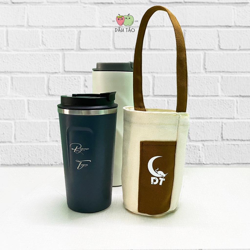 Túi đựng bình giữ nhiệt DT, túi vải canvas đựng ly giữ nhiệt size 450ml 500ml 510ml 600ml 400ml Fan House, Goo Store