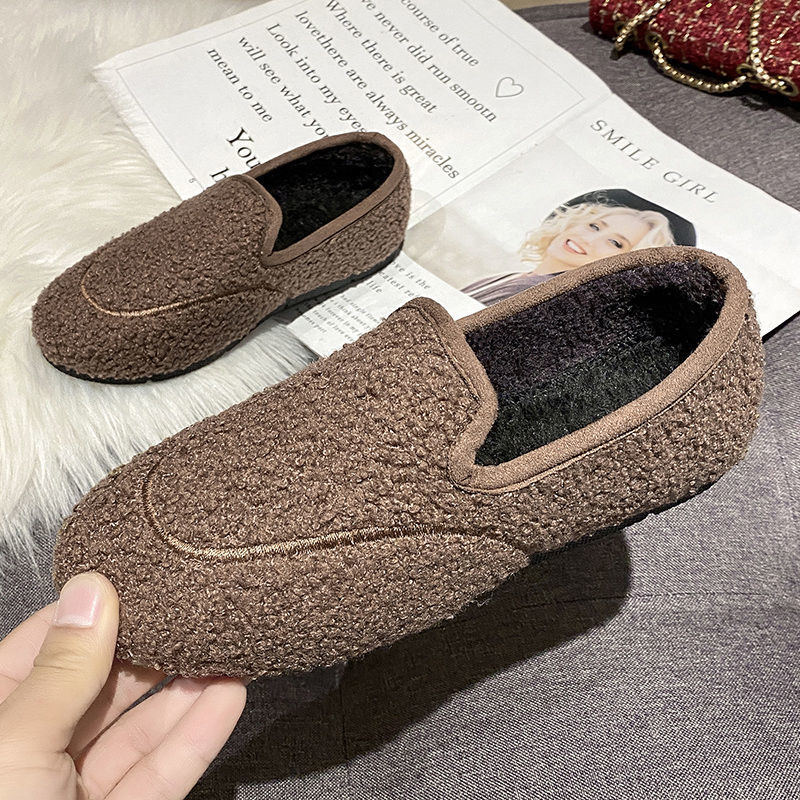 Giày Lười Lót Lông Nhung Dày Dặn Thời Trang Mùa Đông Dành Cho Mẹ Bầu | BigBuy360 - bigbuy360.vn