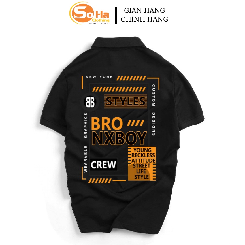 Áo thun Polo nam BroNXboy, Polo cá sấu 100% cao cấp, SoHa Clothing