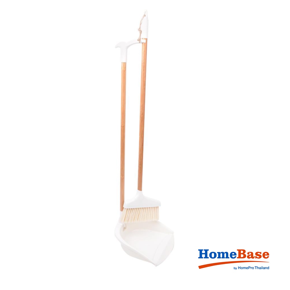 HomeBase ACCO Bộ chổi với xẻng có thể gập được MOKU W22,5xH93xD25cm màu tự nhiên/trắng