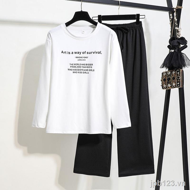 ☇Một mảnh / bộ quần áo lưới người nổi tiếng quần áo hai mảnh mùa hè Hàn Quốc giản dị quần ống rộng cắt xén thời trang sinh viên áo phông ngắn tay nữ