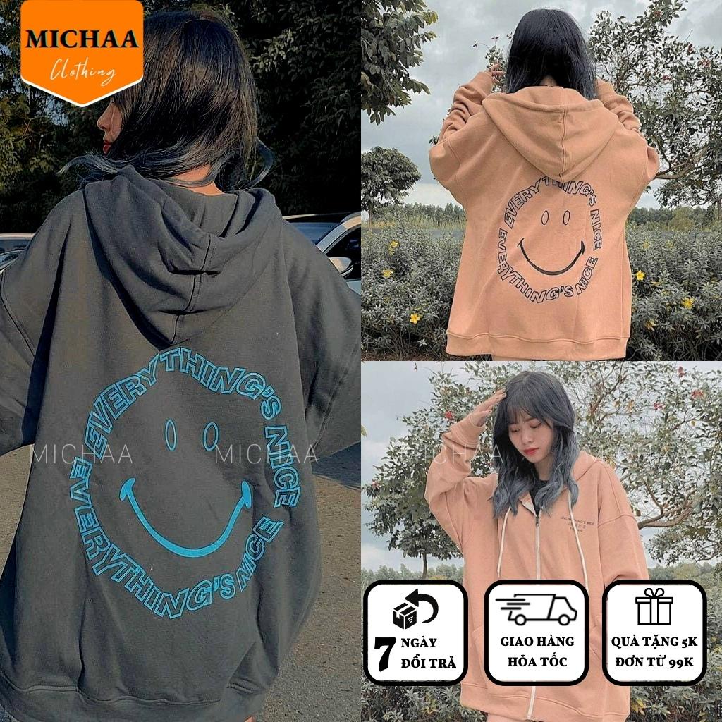 Áo Khoác Nỉ Hoodie EVERYTHING NICE Dây Kéo Nam  Nữ Ulzzang Unisex Form Rộng - MICHAA