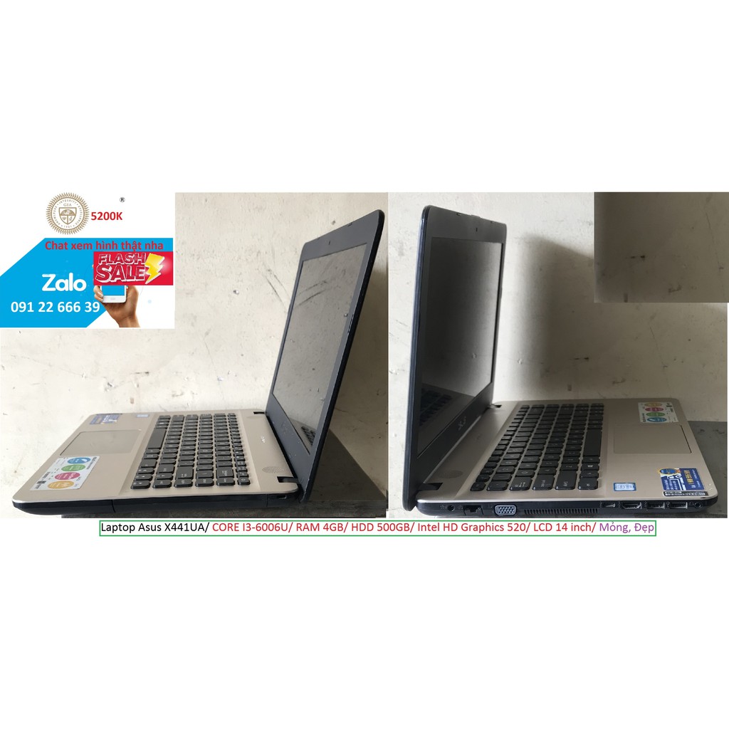 Laptop Asus X441UA/ CORE I3-6006U/ RAM 4GB/ HDD 500GB/ Intel HD Graphics 520/ LCD 14 inch/ Mỏng, Đẹp | WebRaoVat - webraovat.net.vn