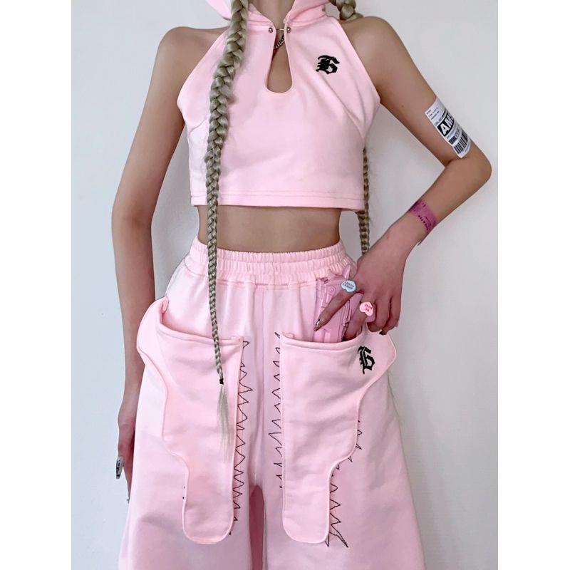 Set Áo Hai Dây + Quần Dài Lưng Cao Ống Đứng Phong Cách Phương Tây Thời Trang Mùa Hè Cho Nữ