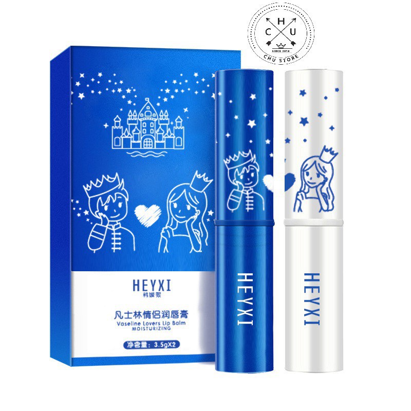 [Giá hủy diệt] Set 2 Son Dưỡng Heyxi Hoàng tử Công chúa Vaseline Lovers Lip Balm Dưỡng Ẩm Hồng Môi Cực Thơm(Bán Buôn Sỉ)