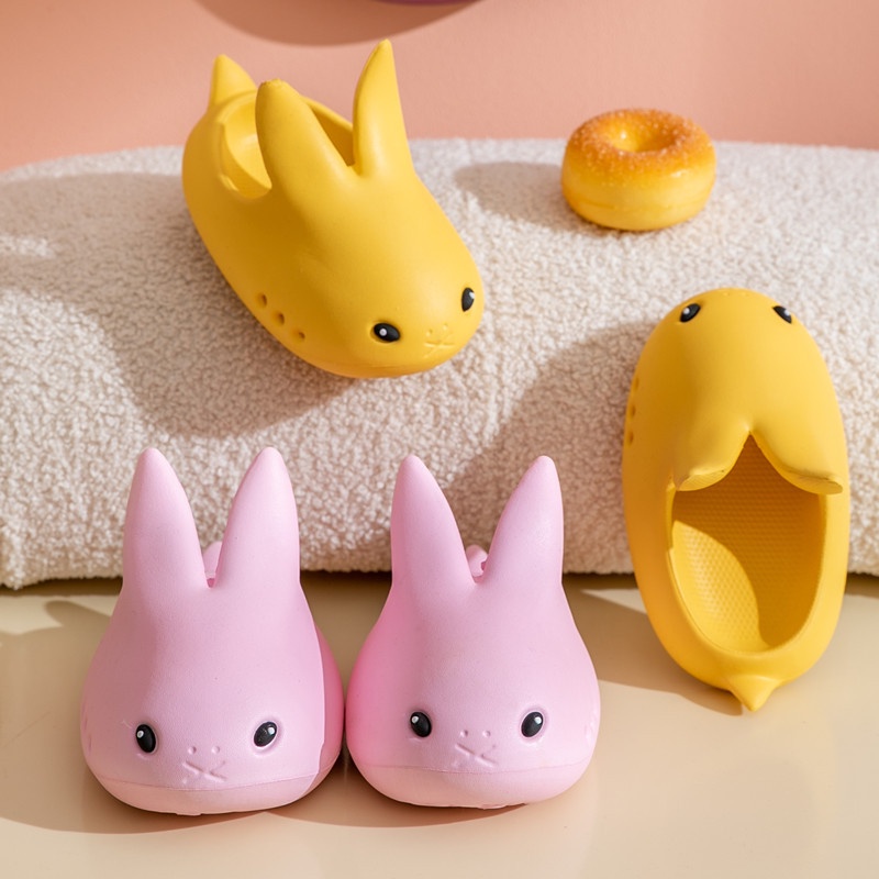 SANITKUN Dép Nhựa EVA Chống Trượt Chống Va Chạm Họa Tiết Thỏ Hoạt Hình Dễ Thương Cho Bé