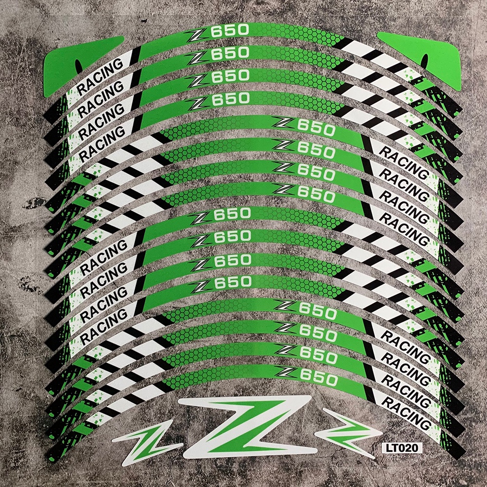 Kawasaki Z650 Z750 Tem phản quang bánh xe mô tô Kawasaki Sọc Decal Dán trang trí chống thấm nước