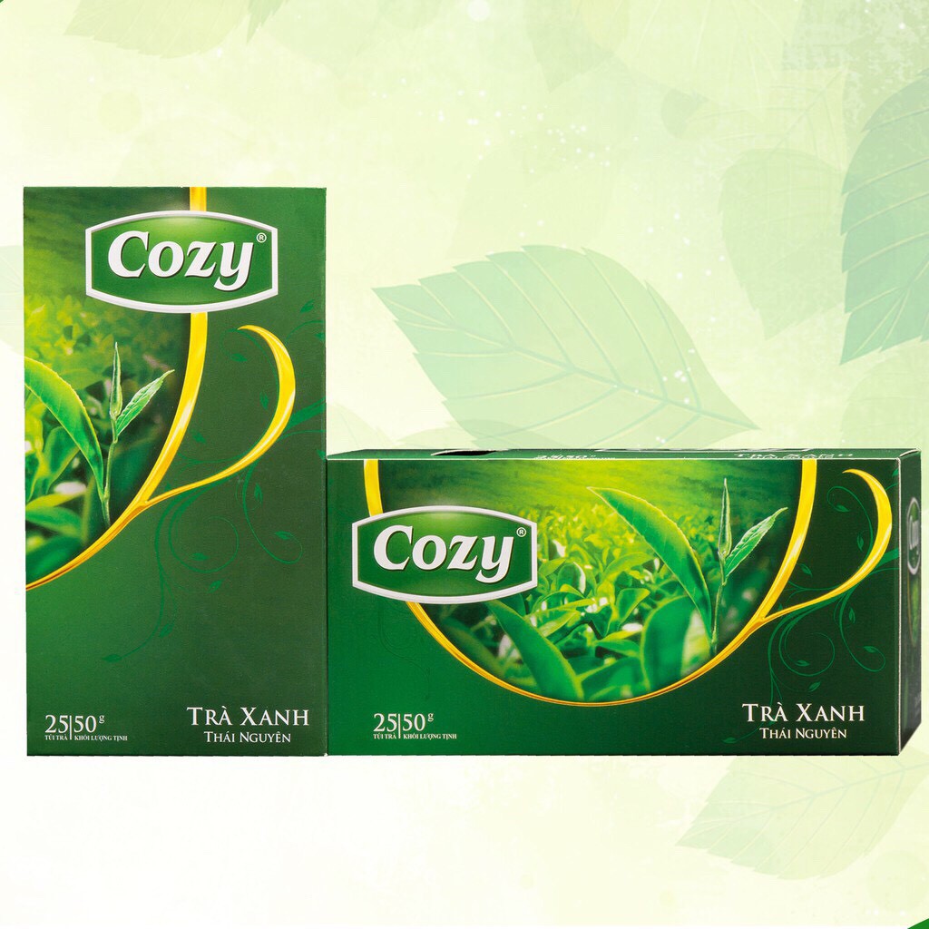 Trà Cozy túi lọc xanh Thái Nguyên - hộp 25 gói