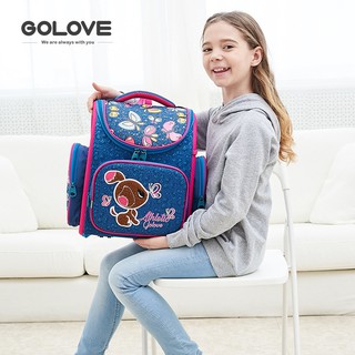 Balo chống gù Golove cún nâu, cặp chống gù học sinh tiểu học, siêu nhẹ, chống thấm nước siêu đẹp