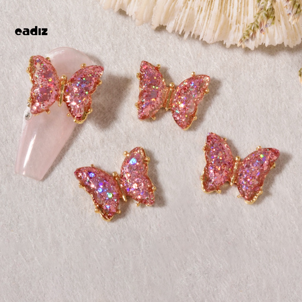 [Hàng mới về] Phụ kiện trang trí móng tay hình bươm bướm đính kim sa lấp lánh
