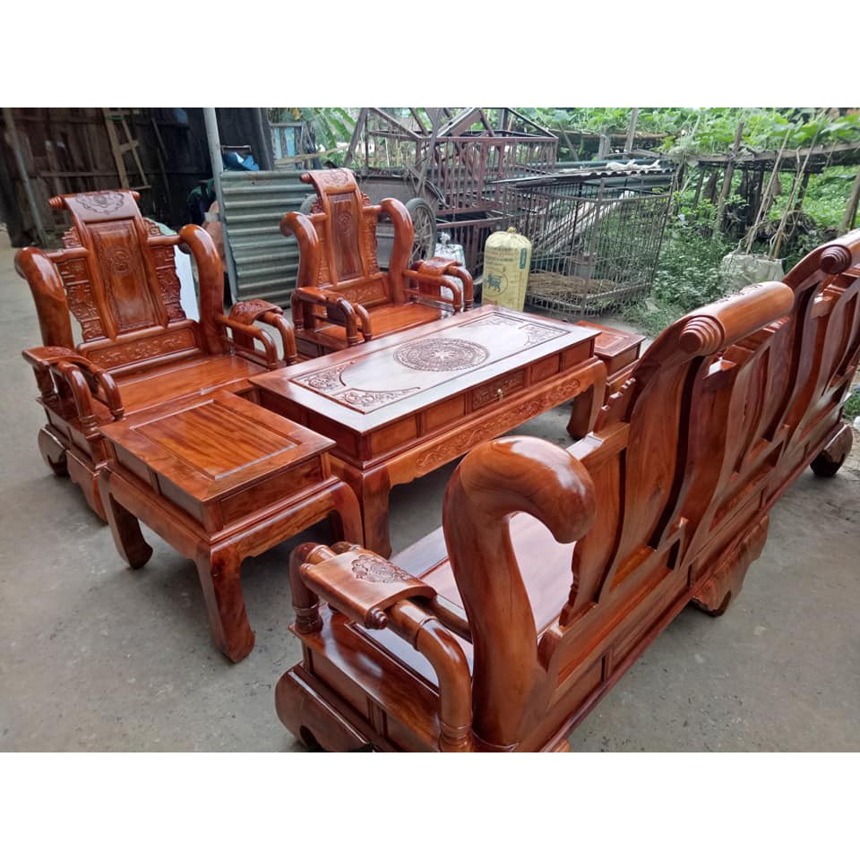 Bộ bàn ghế Tần Thủy Hoàng gỗ Xà Cừ