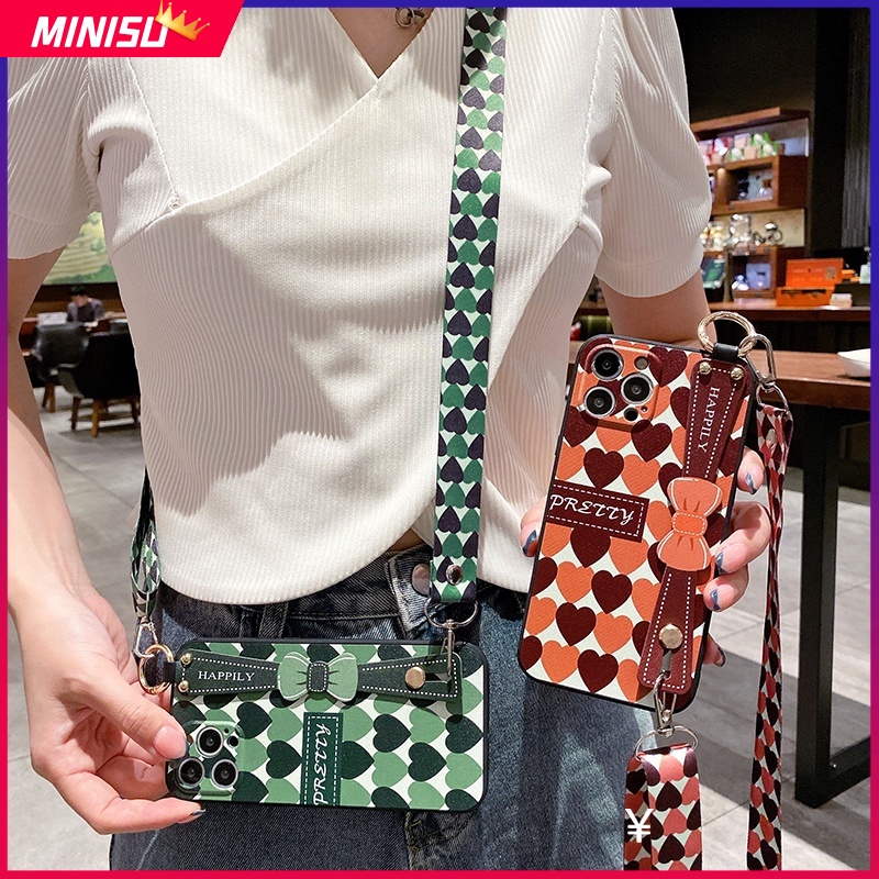 Ốp Điện Thoại Mềm Họa Tiết Hoa Vintage Có Dây Đeo Cho iPhone 13 13Pro Max