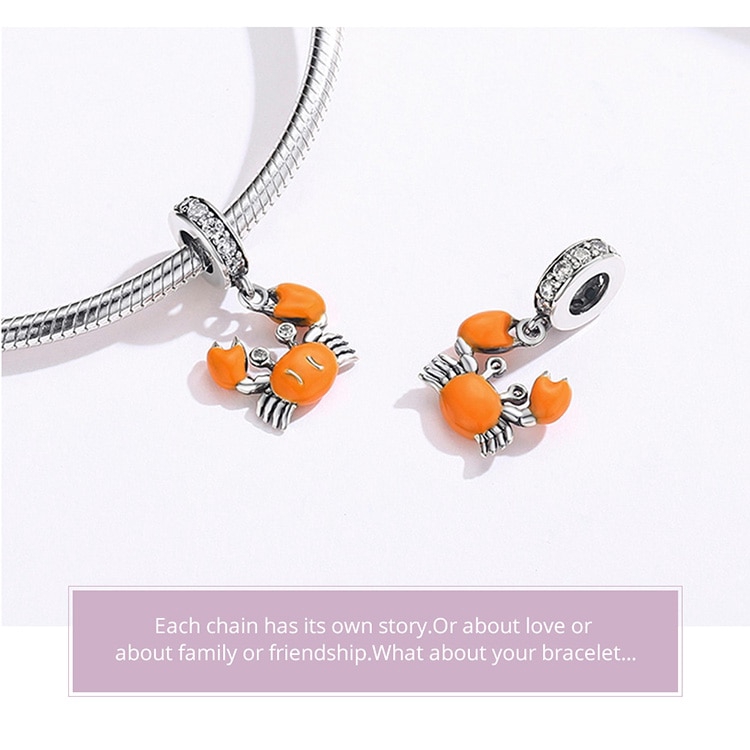 Phụ Kiện Bamoer Bằng Bạc 925 Làm Vòng Tay Hình Con Cua