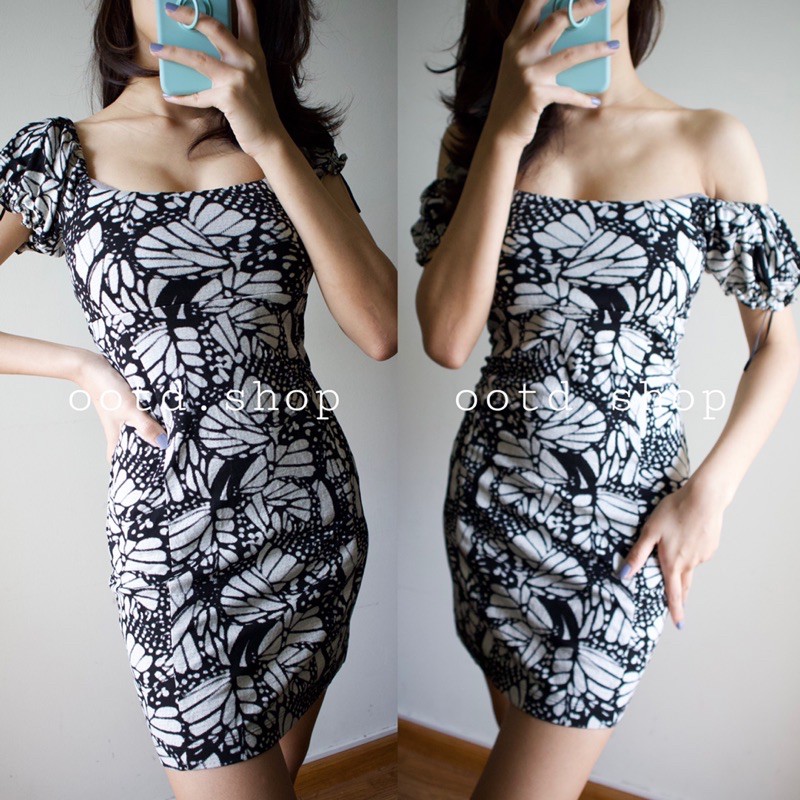 Đầm co giãn body cổ vuông gợi cảm VNXK Urban Outfitters