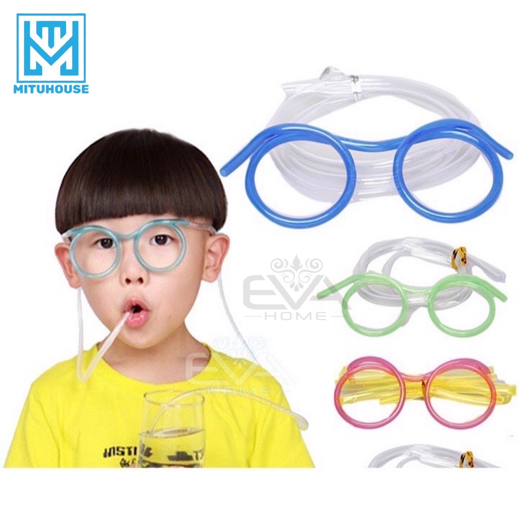 Ống Hút Mắt Kính Cute Gọng Tròn Vuông Trái Tim Ngôi Sao Vui Nhộn Độc Đáo Cute Glasses Straw