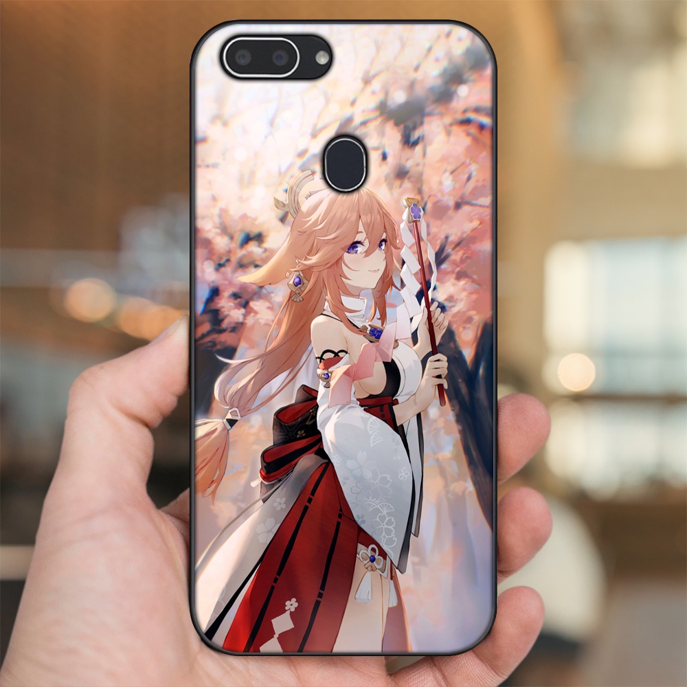 Ốp lưng Realme 2 viền đen in hình Yae Miko Genshin Impact