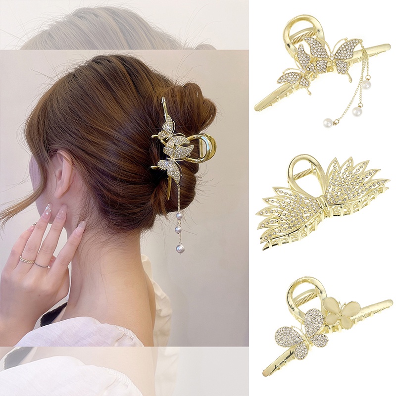 Kẹp tóc Haimeikang bằng kim loại đính đá kiểu dáng thời trang tùy chọn